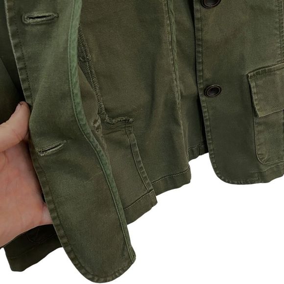 City Streets Olive Green Modern Lightweight Buttoned Utility Jacket Trendy Coat - Picture 6 of 10